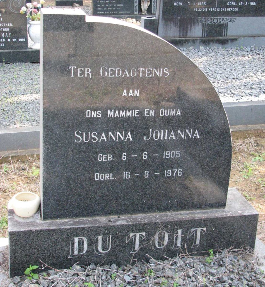 TOIT Susanna Johanna, du 1905-1976