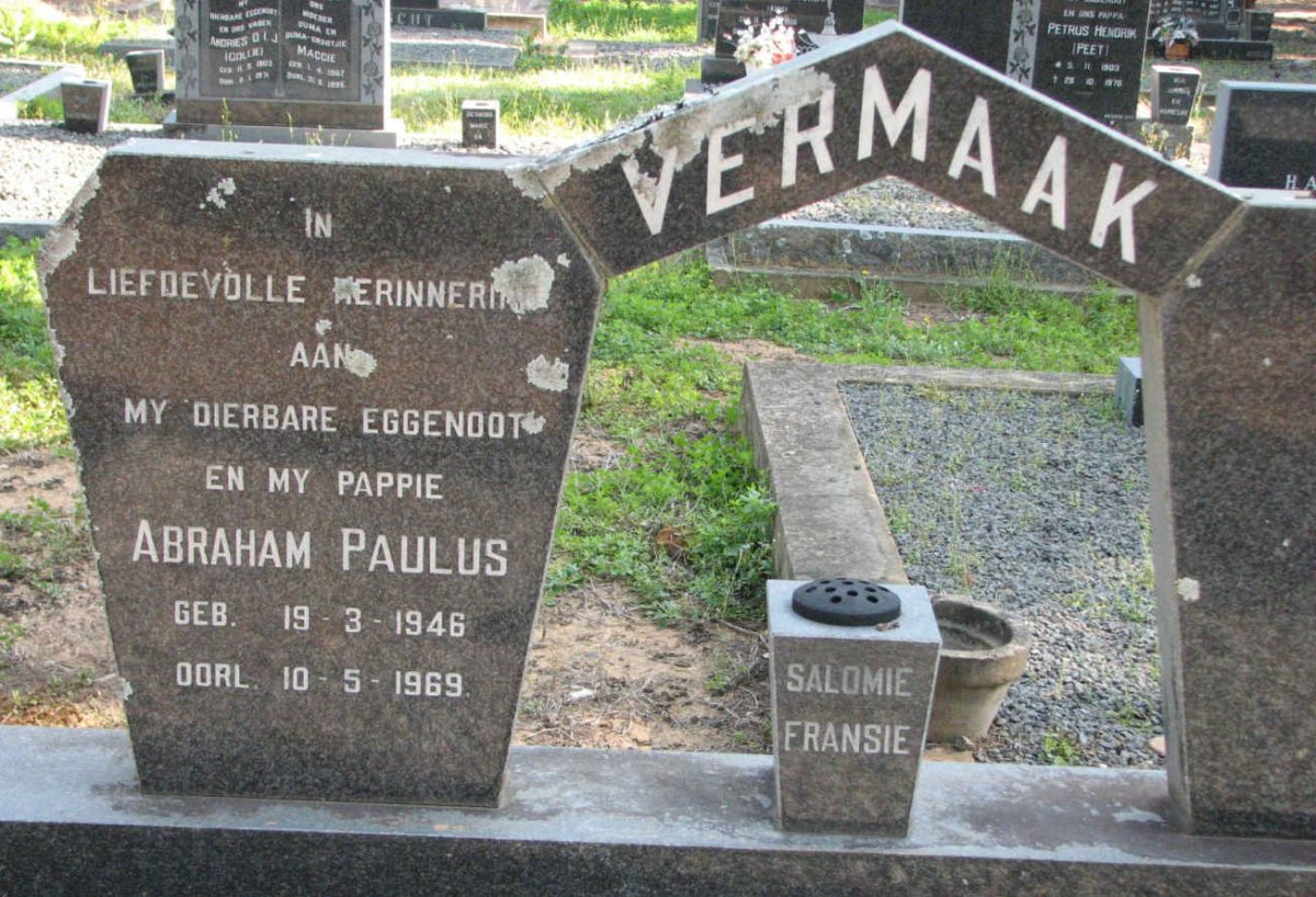 VERMAAK Abraham Paulus 1946-1969