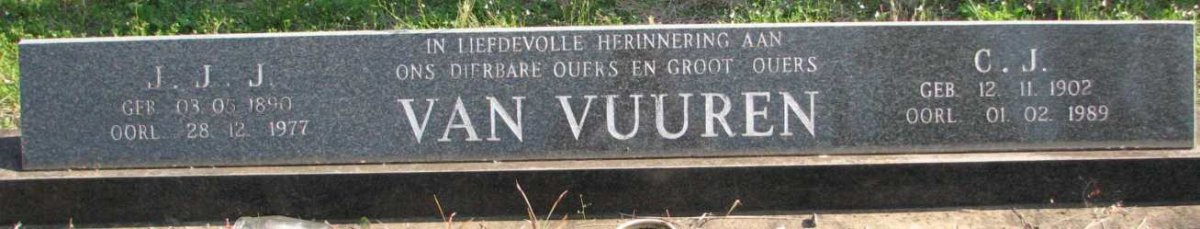 VUUREN J.J.J., van 1890-1977 &amp; C.J. 1902-1989