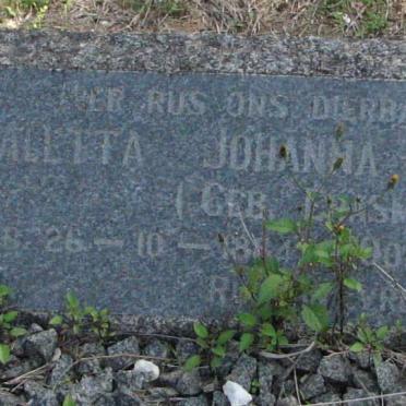 VUUREN Aletta Johanna, van nee ERASMUS 1884-19??