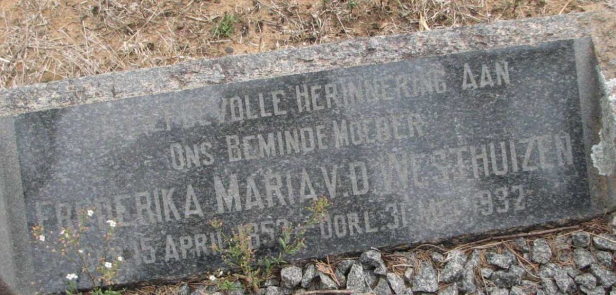 WESTHUIZEN Frederika Maria, v.d. 1853-1932