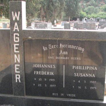 WAGENER Johannes Frederik 1919-1977 &amp; Philippina Susanna 1922-1979