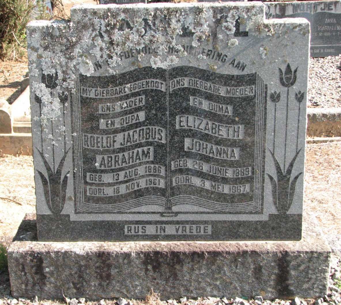 ZYL Roelof Jacobus Abraham, van 1886-1961 &amp; Elizabeth Johanna 1889-1967