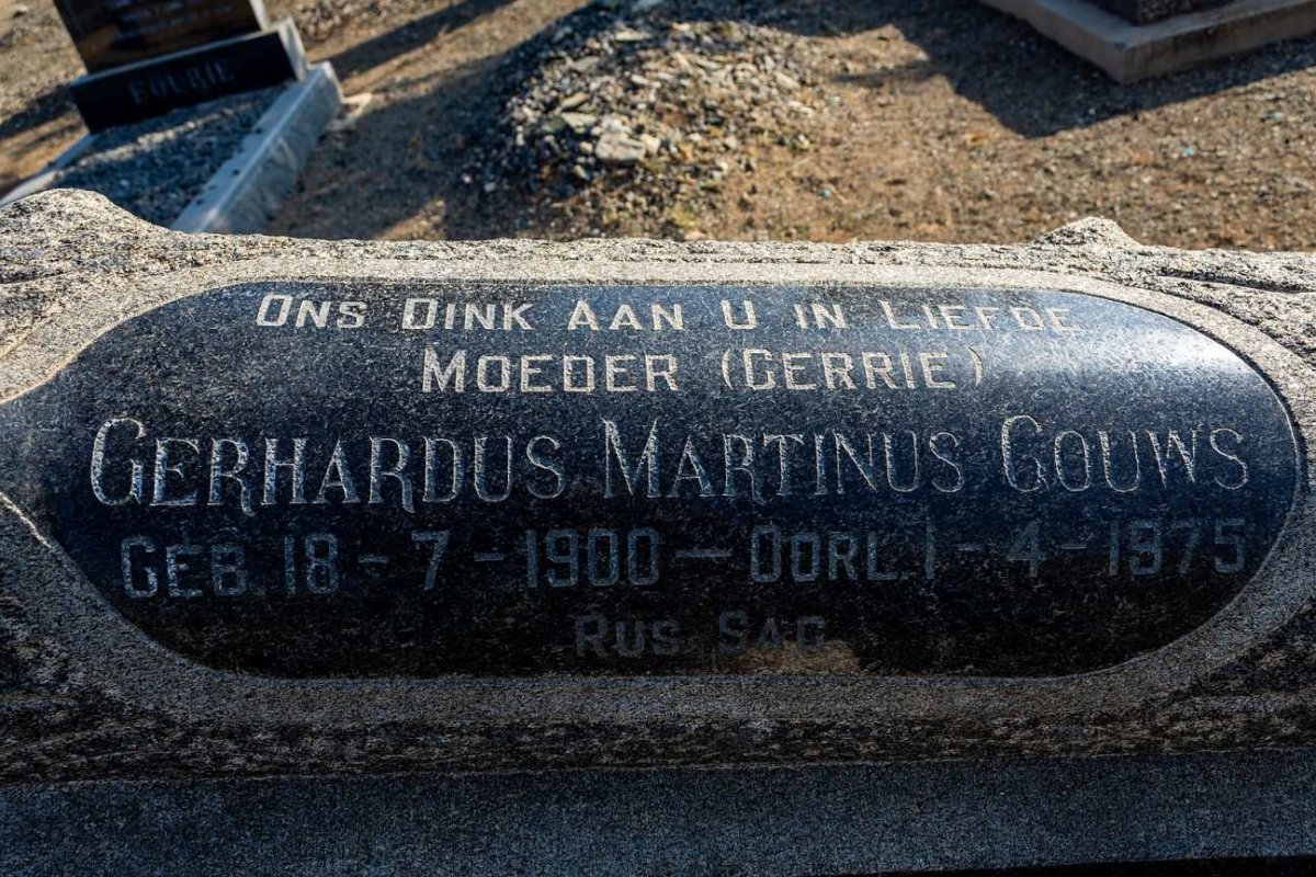 GOUWS Gerhardus Martinus 1900-1975