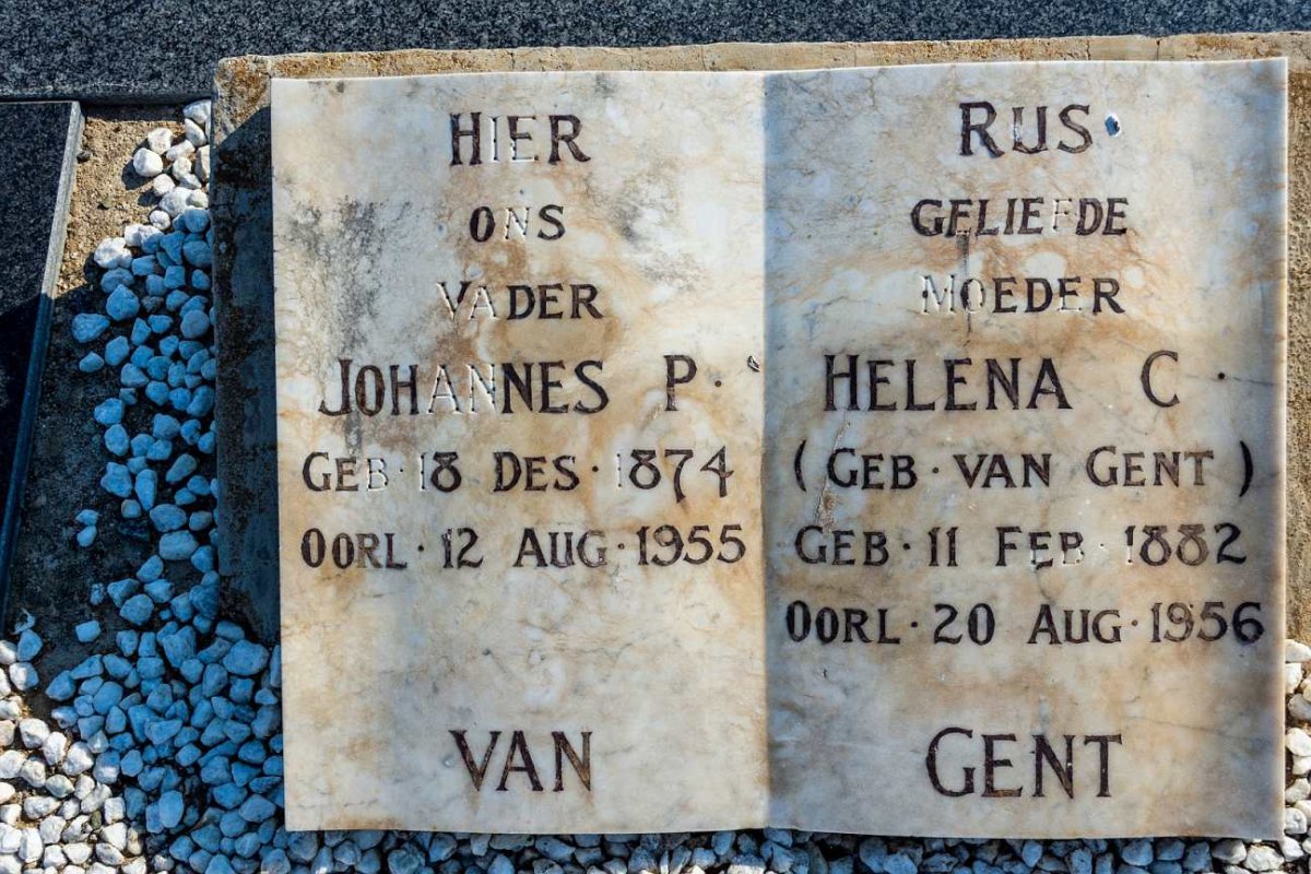 GENT Johannes P., van 1874-1955 &amp; Helena C. VAN GENT 1882-1956