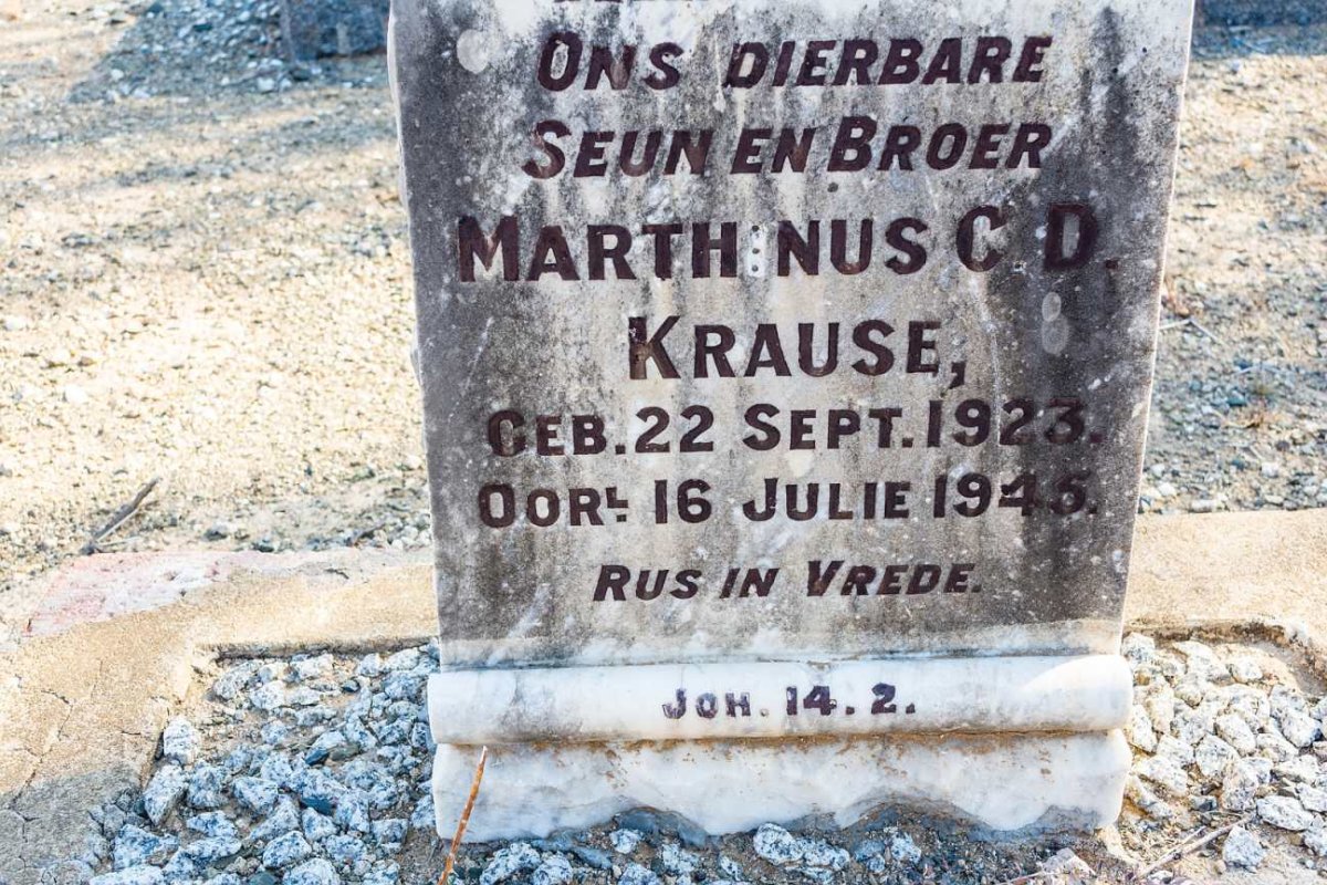 KRAUSE Marthinus C.D. 1923-1945