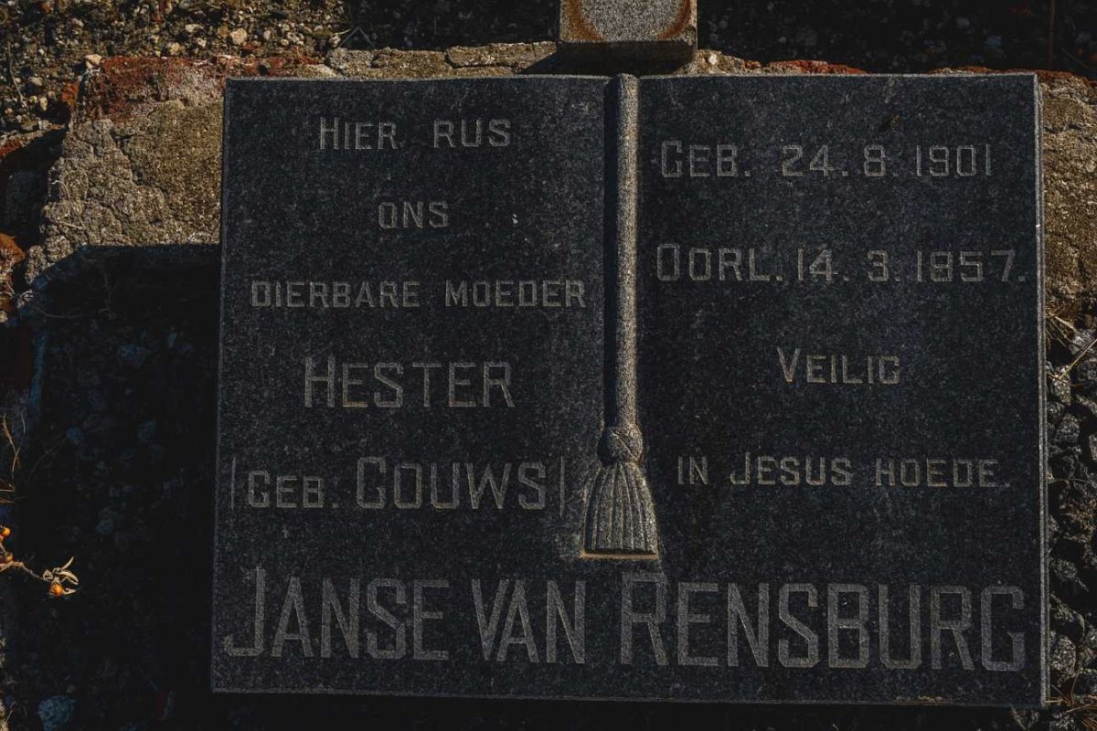 RENSBURG Hester, Janse van nee GOUWS 1901-1957