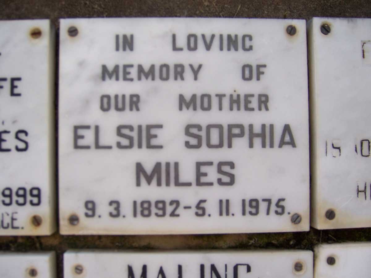 MILES Elsie Agnes 1892-1975