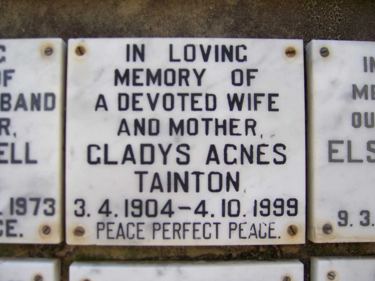TAINTON Gladys Agnes 1904-1999