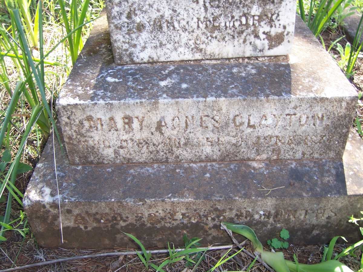 CLAYTON Mary Agnes -1878