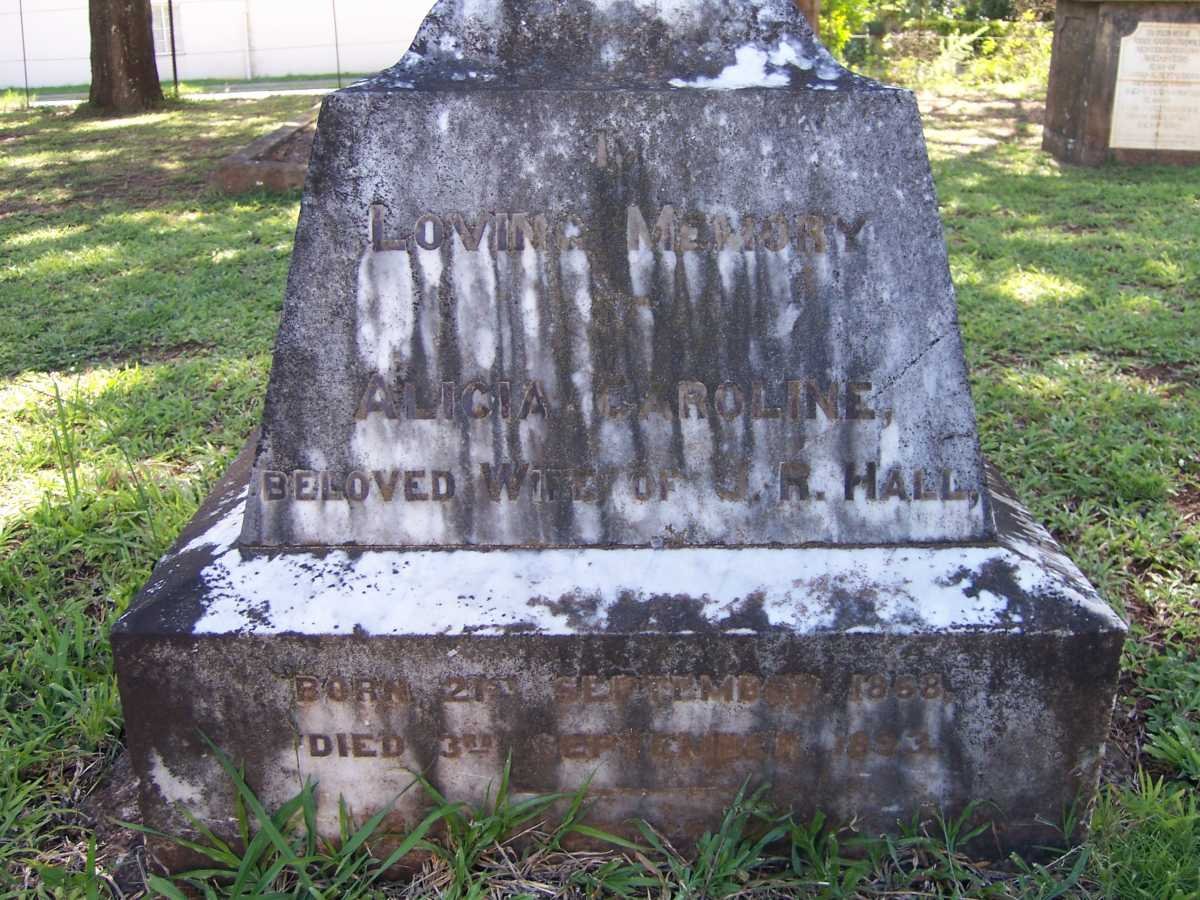 HALL Alicia Caroline 1868-1893