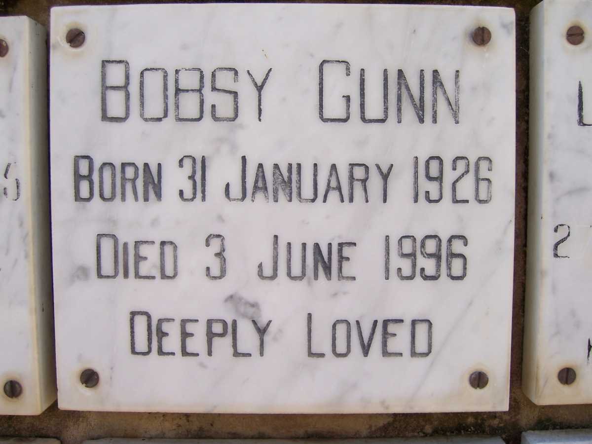 GUNN Bobsy 1926-1996