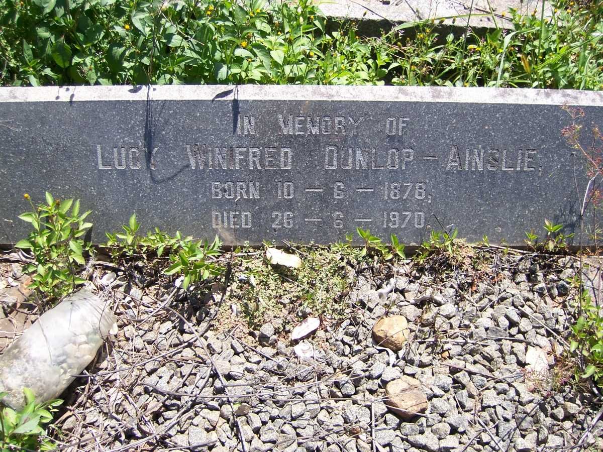 AINSLIE Lucy Winifred, Dunlop 1878-1970