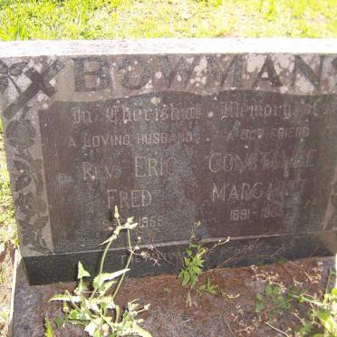 BOWMAN Eric Fred -1955 &amp; Constance Margaret 1891-1965