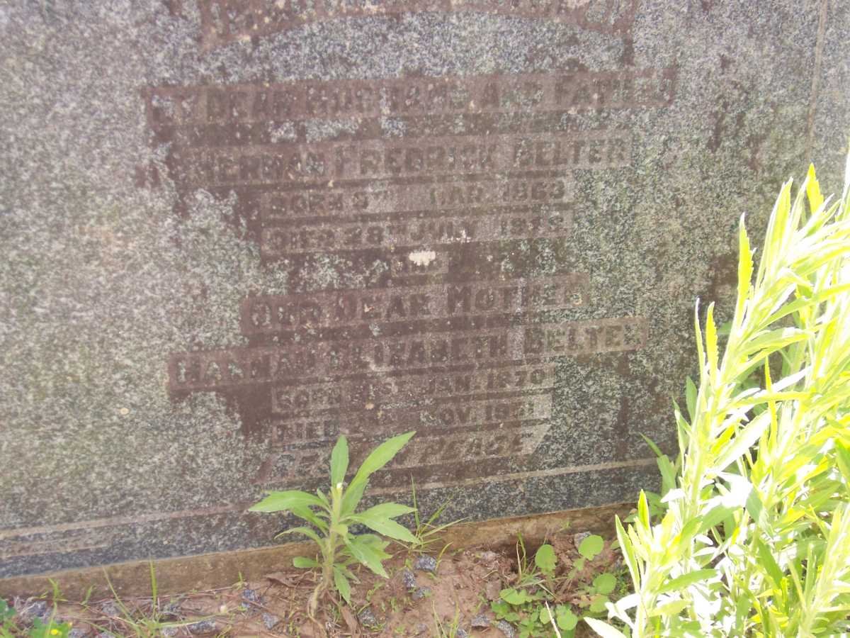 BELTER Herman Fredrick 1863-1919 &amp; Hannah Elizabeth 1870-1951