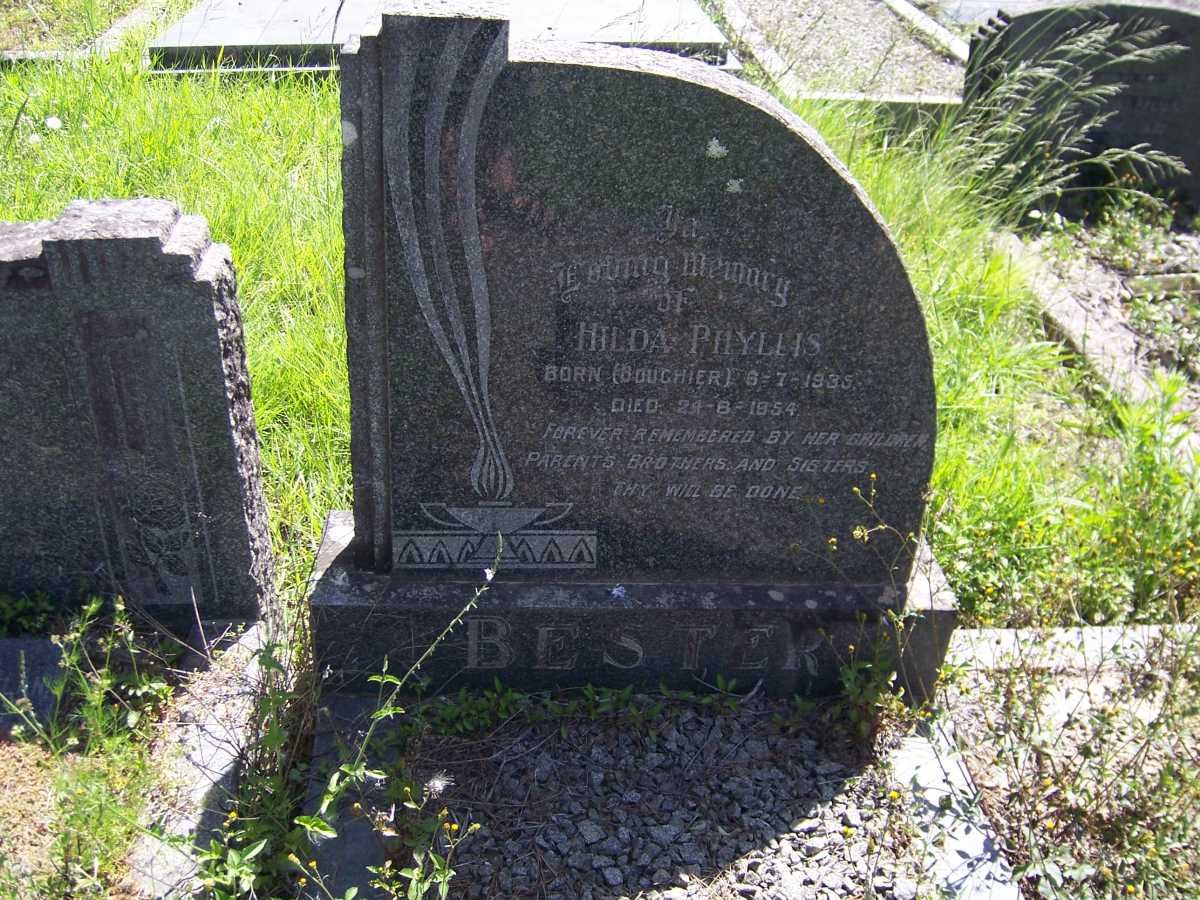 BESTER Hilda Phyllis BOUCHIER 1935-1954