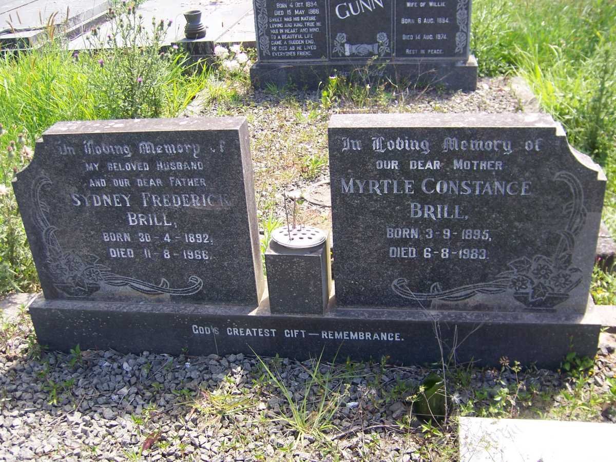 BRILL Sydney Frederick 1892-1966 &amp; Myrtle Constance 1895-1983