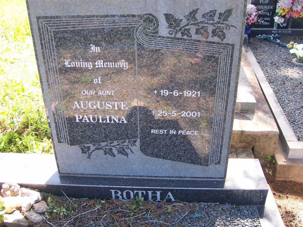 BOTHA Auguste Paulina 1921-2001