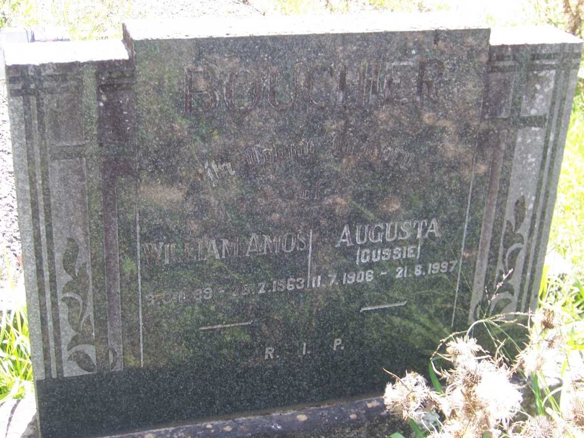 BOUCHIER William Amos 1889-1963 &amp; Augusta 1906-1997