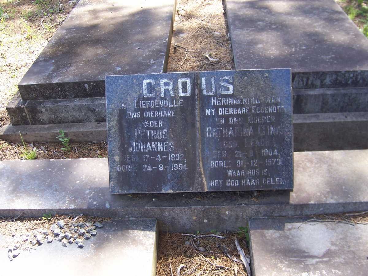 CROUS Petrus Johannes 1902-1994 &amp; Catharina LEACH 1904-1973