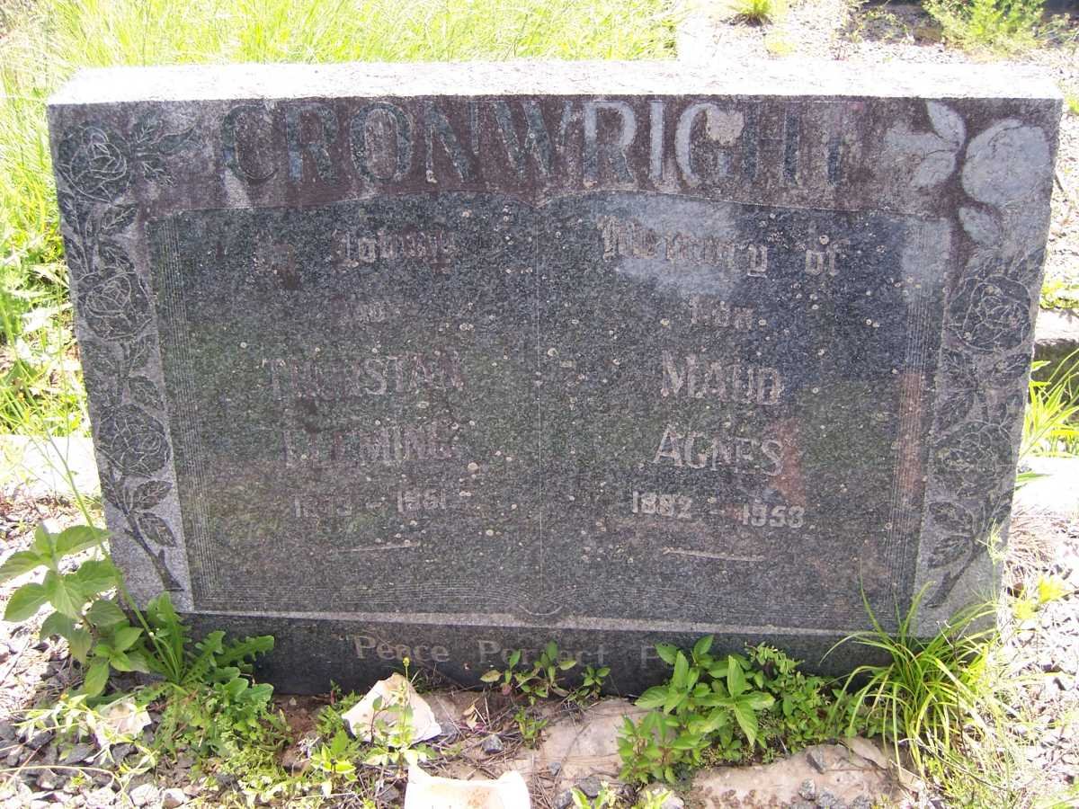CRONWRIGHT Thurstan Fleming 1873-1951 &amp; Maud Agnes 1882-1953