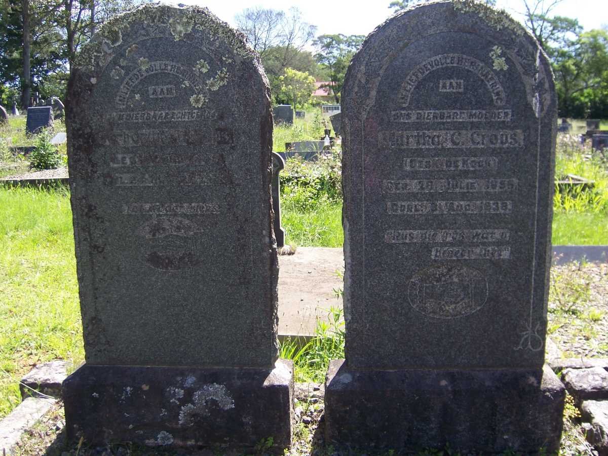 CROUS Gerhardus &amp; Martha C. DE KOCK 1855-1938
