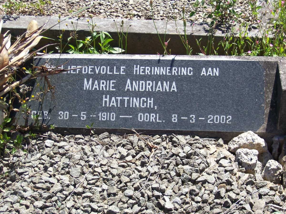 HATTINGH Marie Andriana 1910-2002