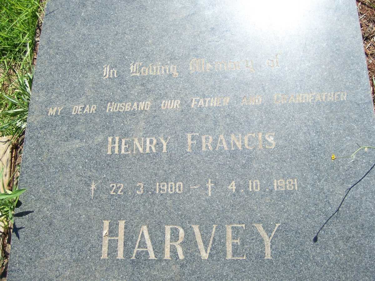 HARVEY Henry Francis 1900-1981