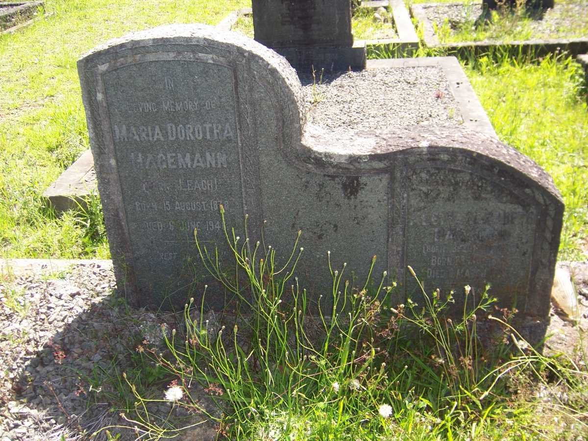 HAGEMANN Maria Dorothea nee LEACH 1878-1946