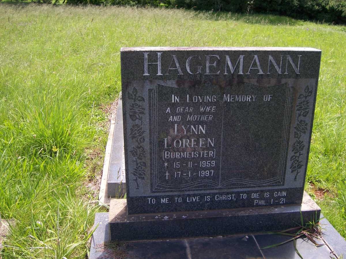 HAGEMANN Lynn Loreen BURMEISTER 1959-1997