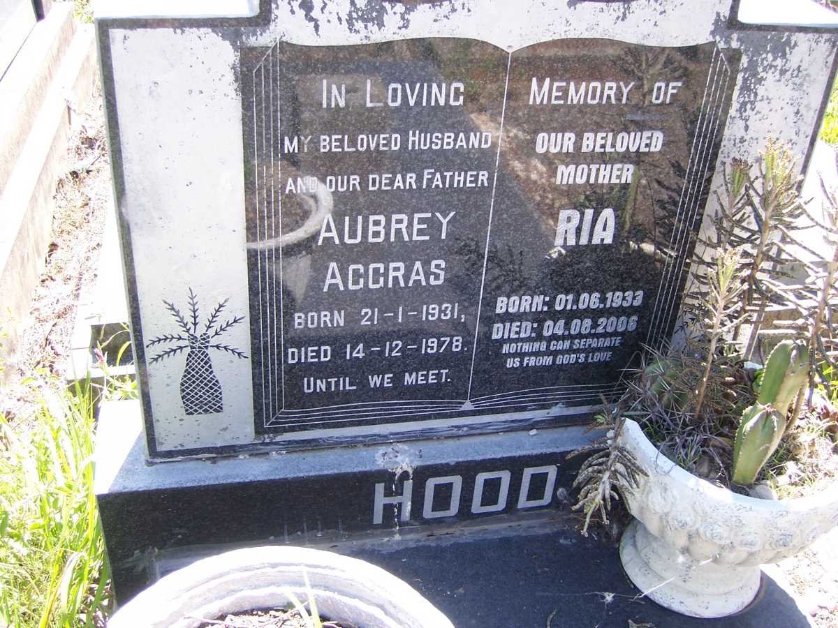 HOOD Aubrey Aggras 1931-1978 &amp; Ria 1933-2006