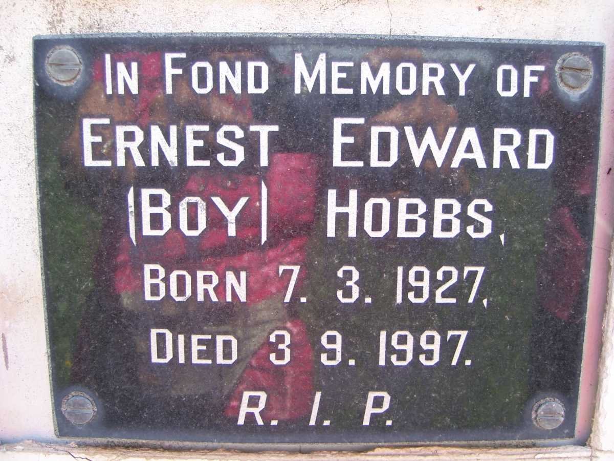 HOBBS Ernest Edward 1927-1997