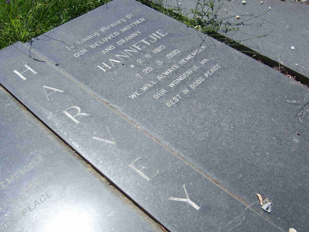 HARVEY Hannetjie 1913-1990