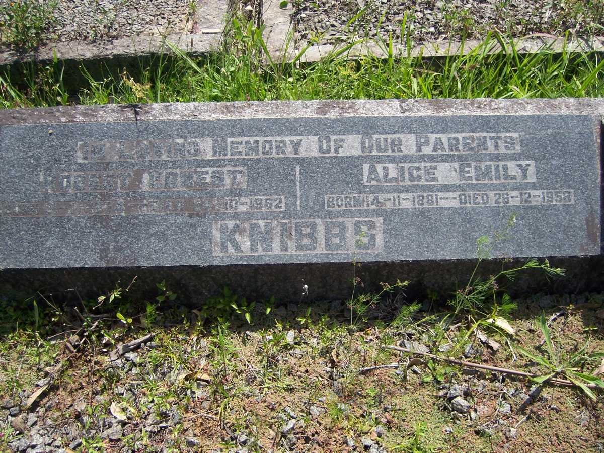 KNIBBS Robert Ernest 1874-1962 &amp; Alice Emily 1881-1958
