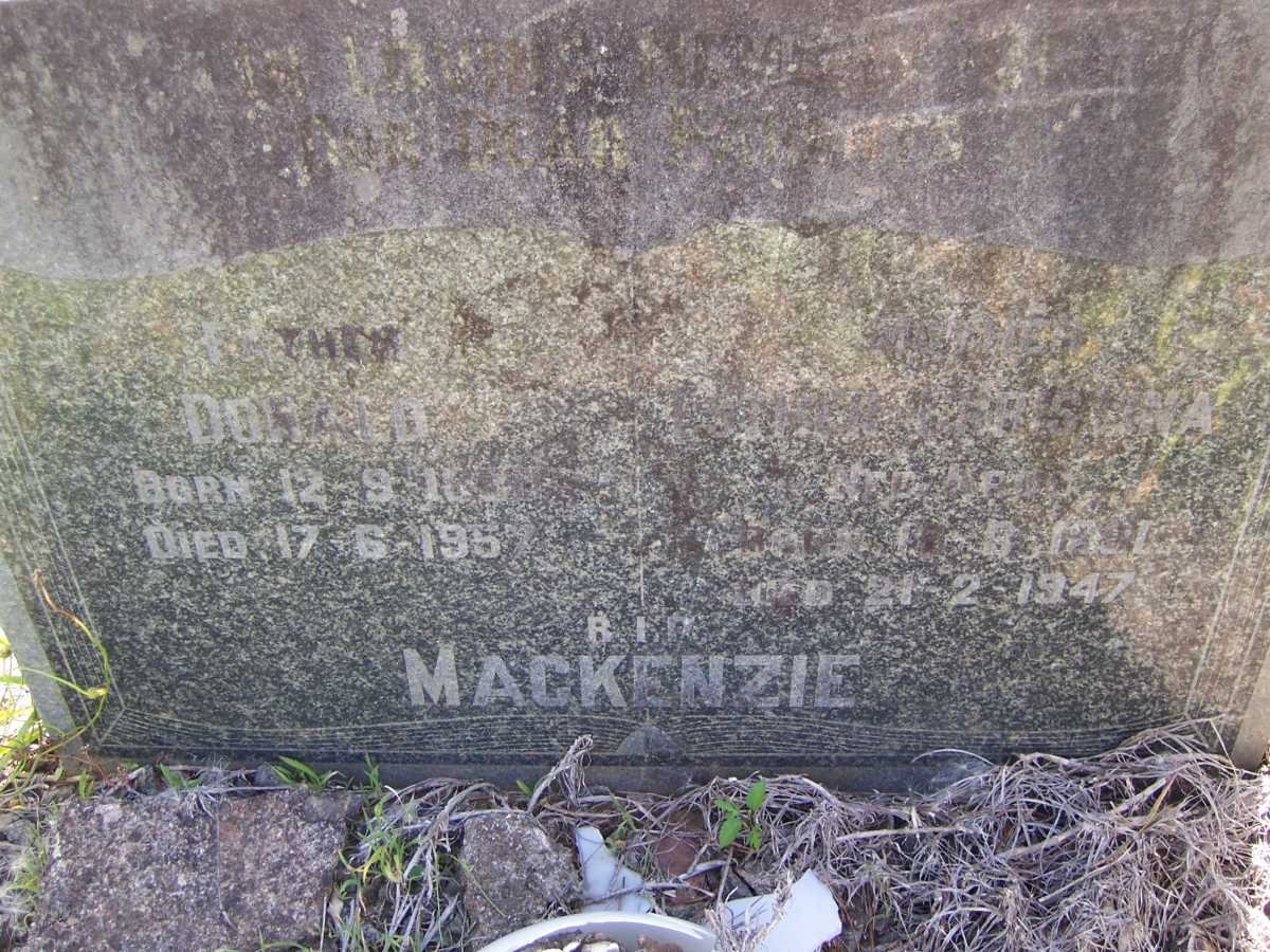 MacKENZIE Donald 1880-1957 &amp; Esther Christina KROG 1891-1947