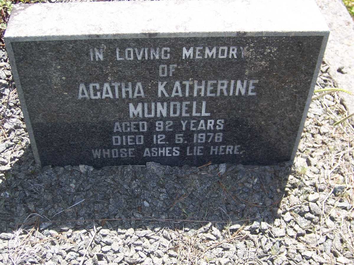 MUNDELL Agatha Katherine -1976