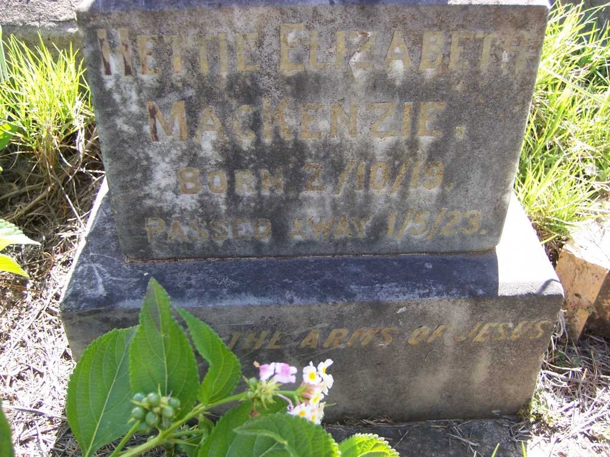 MacKENZIE Hettie Elizabeth 1919-1923