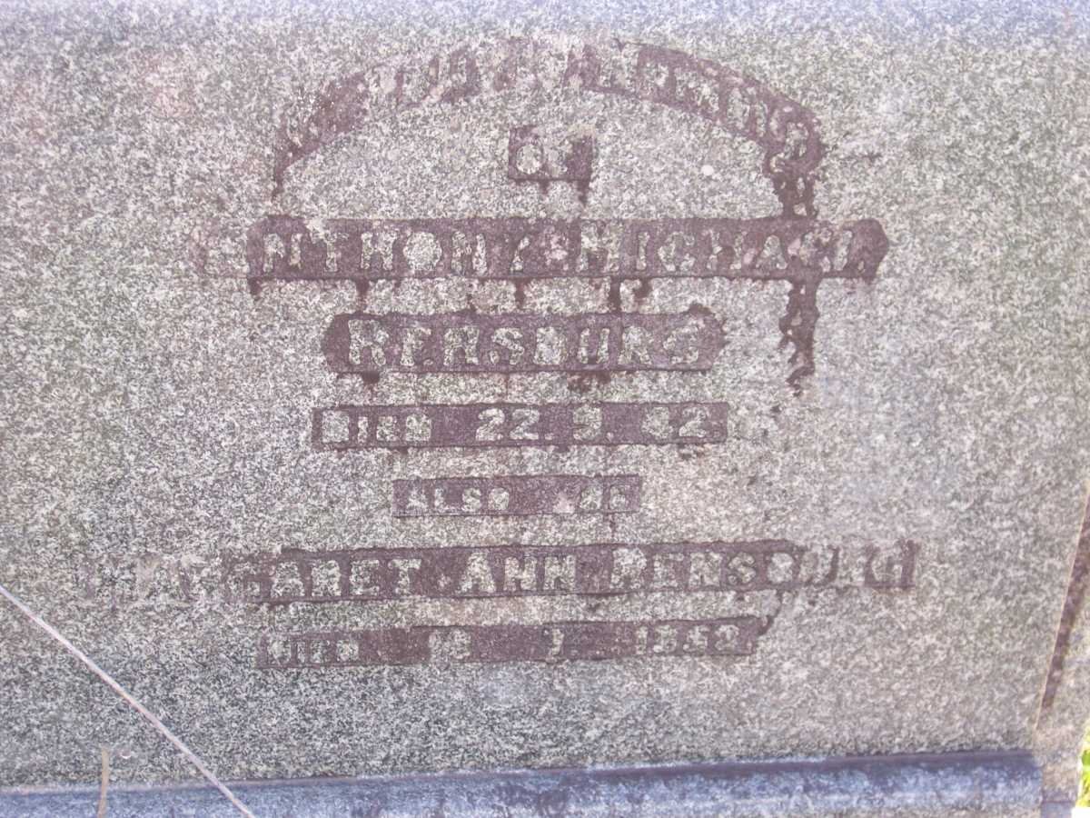 RENSBURG Anthony Michael -1942 &amp; Margaret Ann -1952