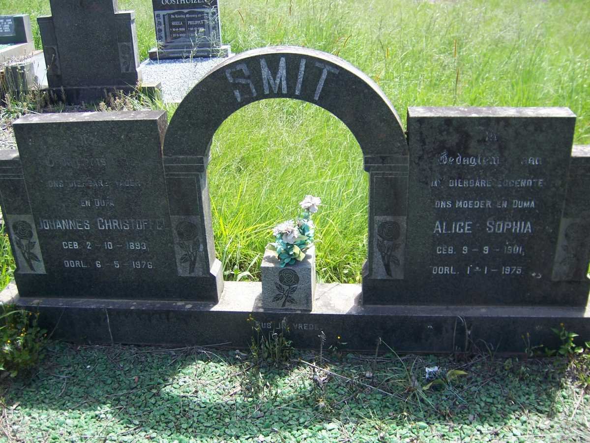 SMIT Johannes Christoffel 1893-1976 &amp; Alice Sophia 1901-1975