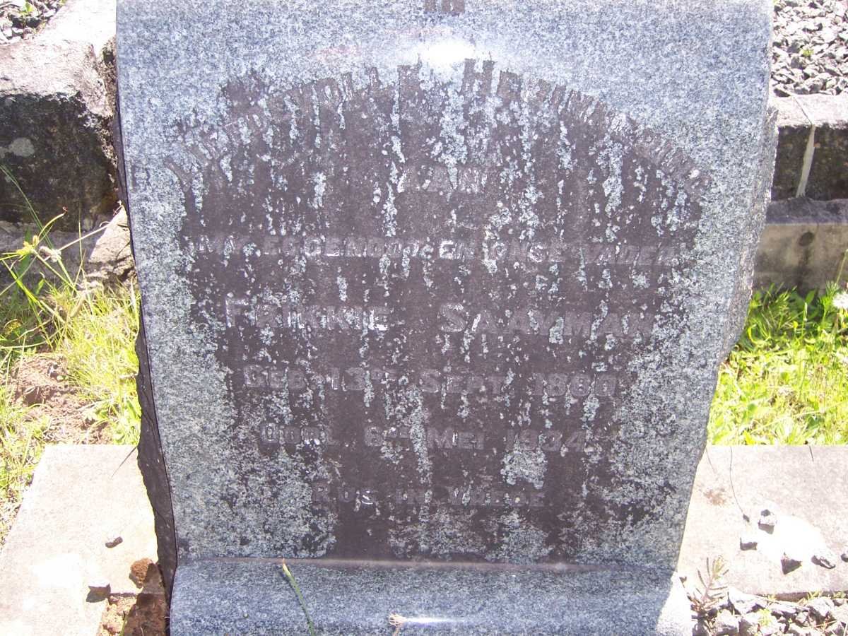 SAAYMAN Frikkie 1880-1934 &amp; M.J. DE KOCK 18?2-1956