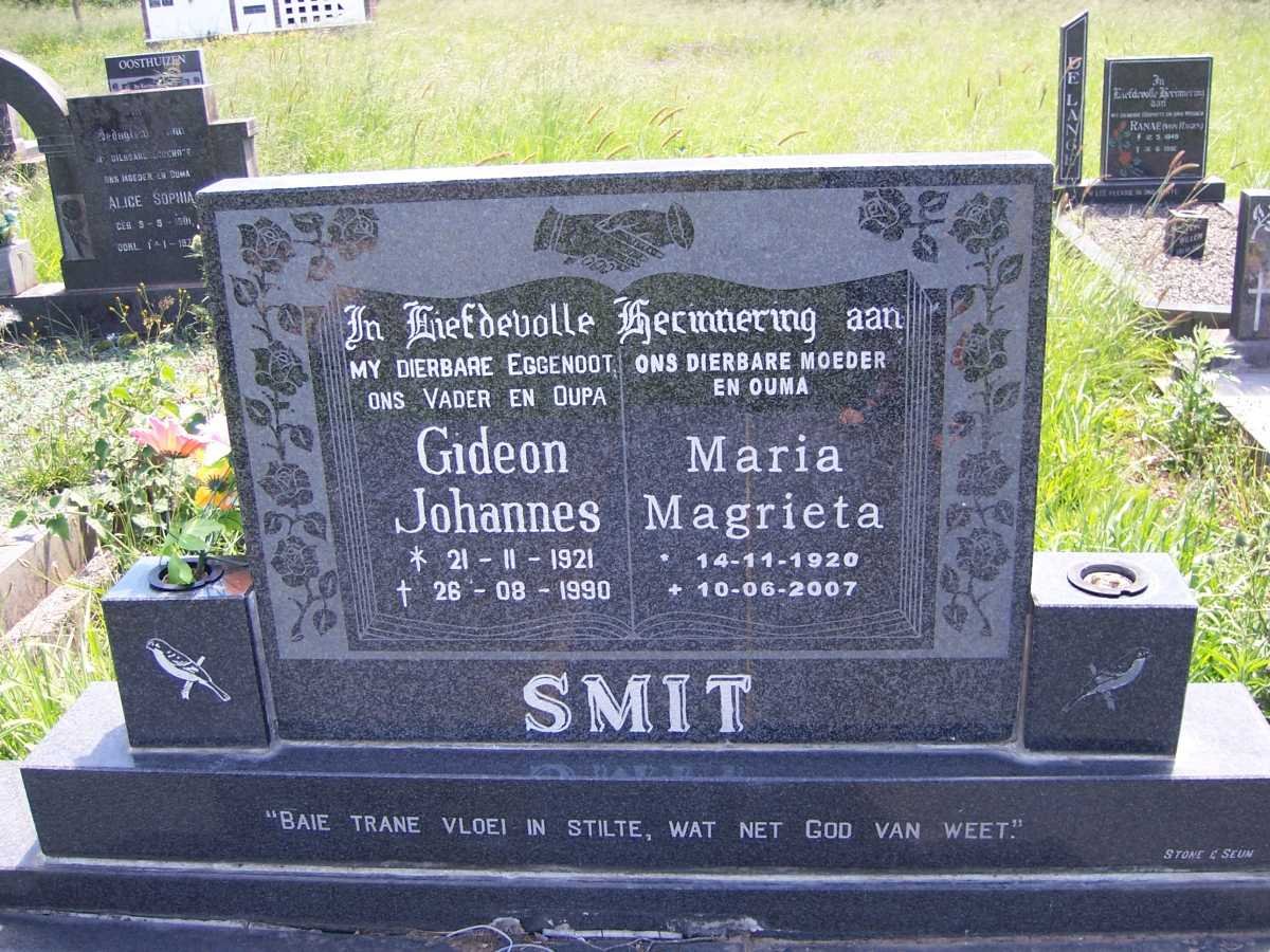 SMIT Gideon Johannes 1921-1990 &amp; Maria Magrieta 1920-2007