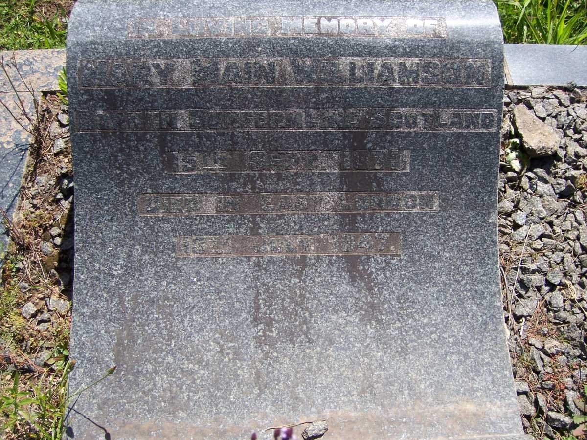 WILLIAMSON Mary Main 1871-1947