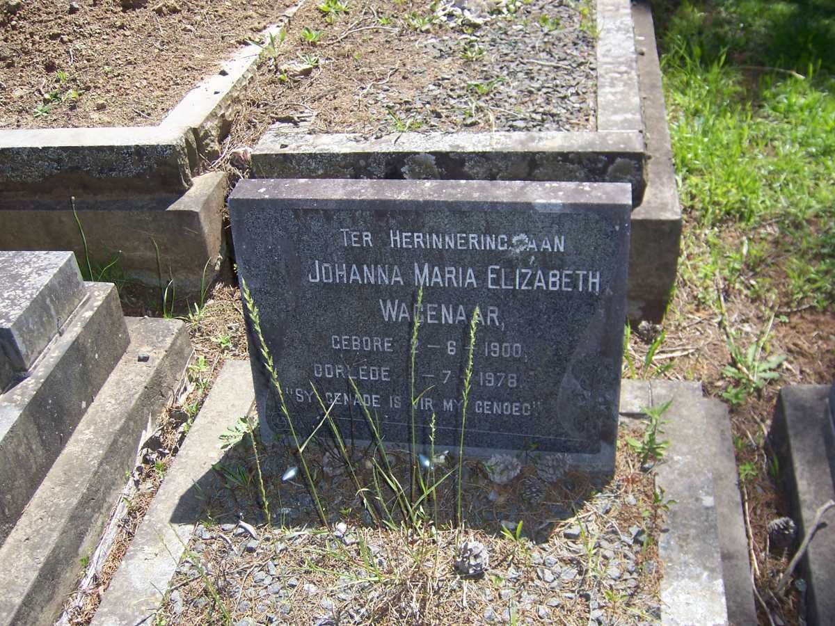 WAGENAAR Johanna Maria Elizabeth 1900-1978