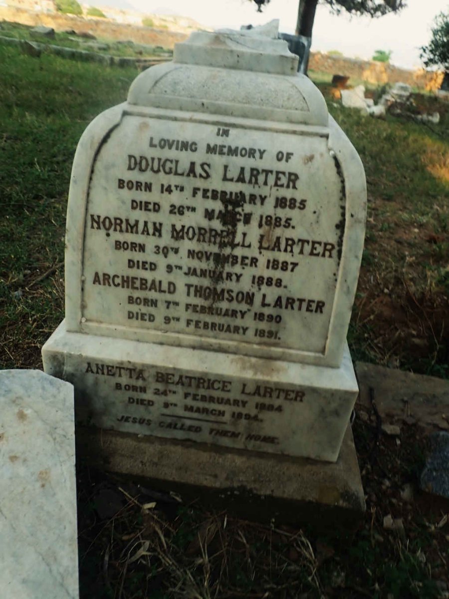 LARTER Douglas 1885-1885