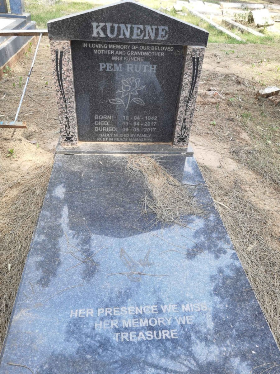 KUNENE Pem Ruth 1942-2017