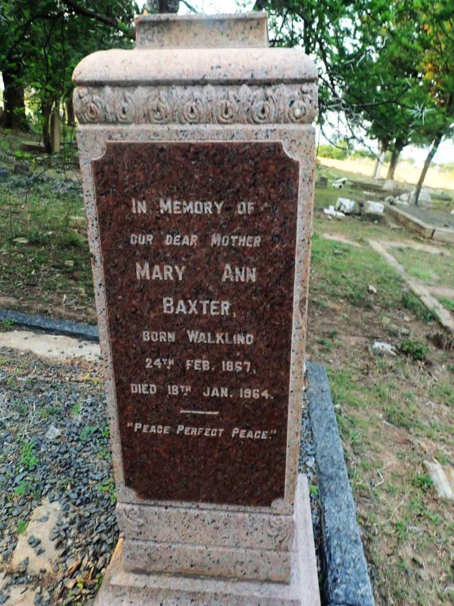 BAXTER Mary Ann nee WALKLIND 1867-1964