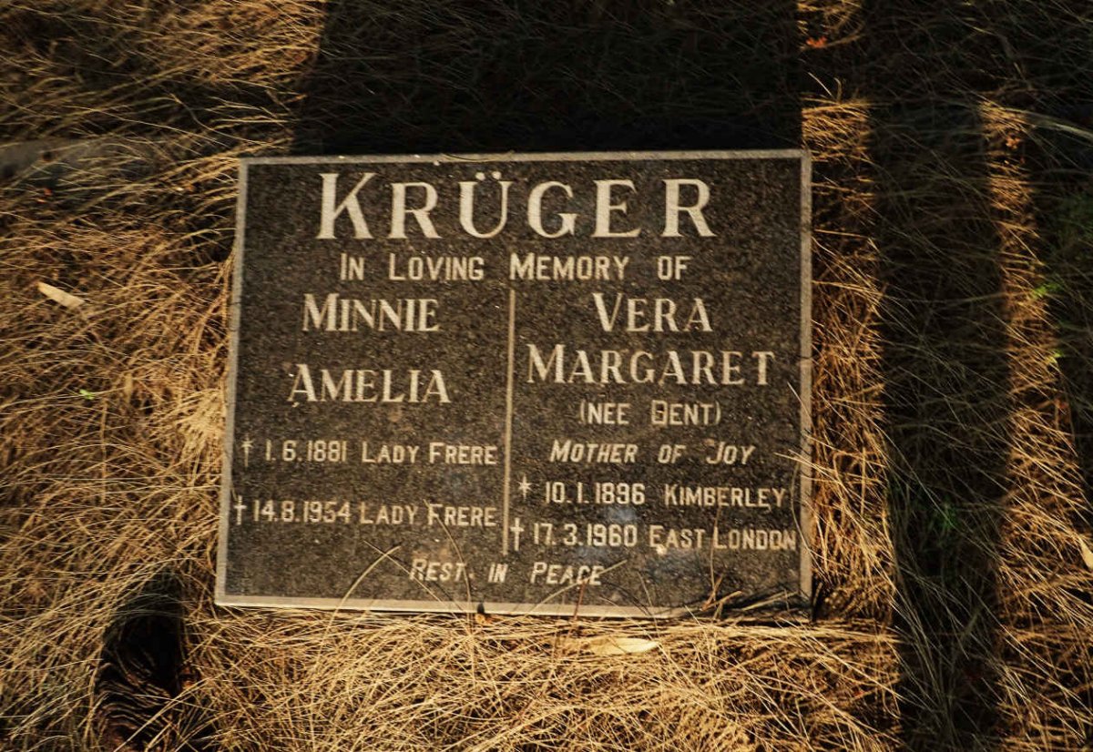 KRUGER Minnie Amelia 1881-1954 :: KRUGER Vera Margaret nee DENT 1896-1960