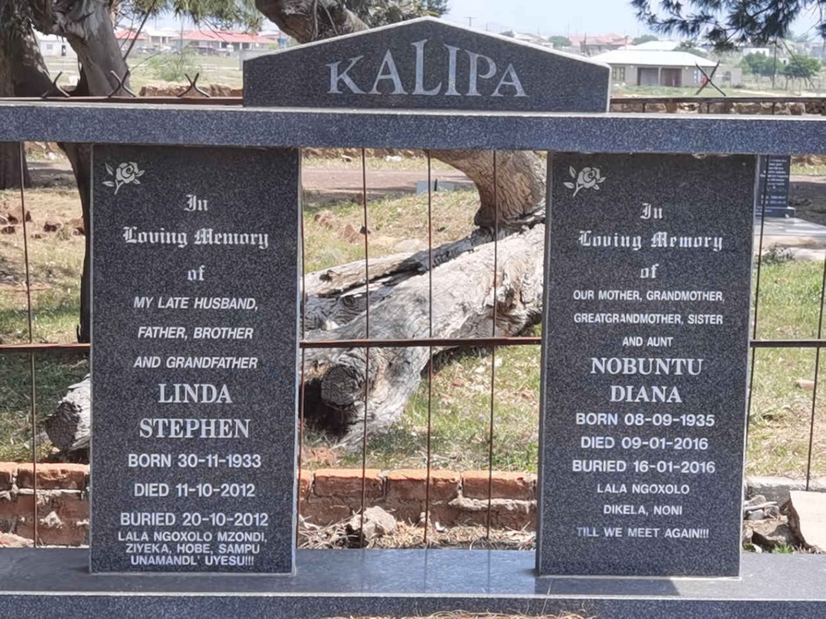 KALIPA Linda Stephen 1933-2012 &amp; Nobuntu Diana 1935-2016
