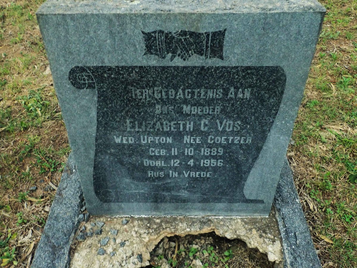 VOS Elizabeth C. voorheen UPTON nee COETZER 1889-1956
