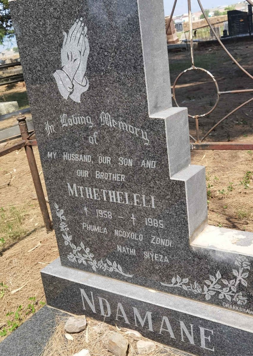 NDAMANE Mthetheleli 1958-1985